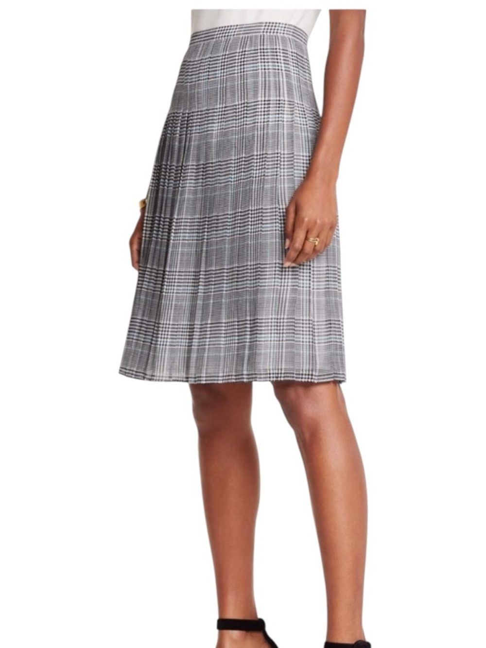 NWT Ann Taylor Plaid Pleated Skirt Size 8